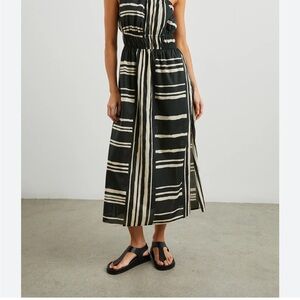 Rails Selani Island Stripe midi dress. One shoulder